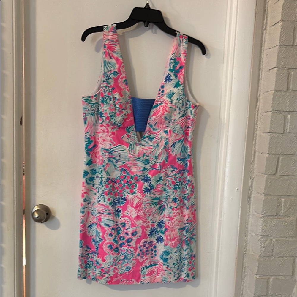 Floral Pink and Blue Women's Dress
